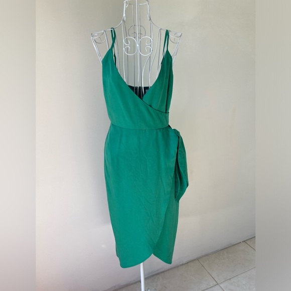 Lovers and Friends Orchid midi Dress Lucky Charm back zip v neck Green SZ XS - Picture 4 of 12